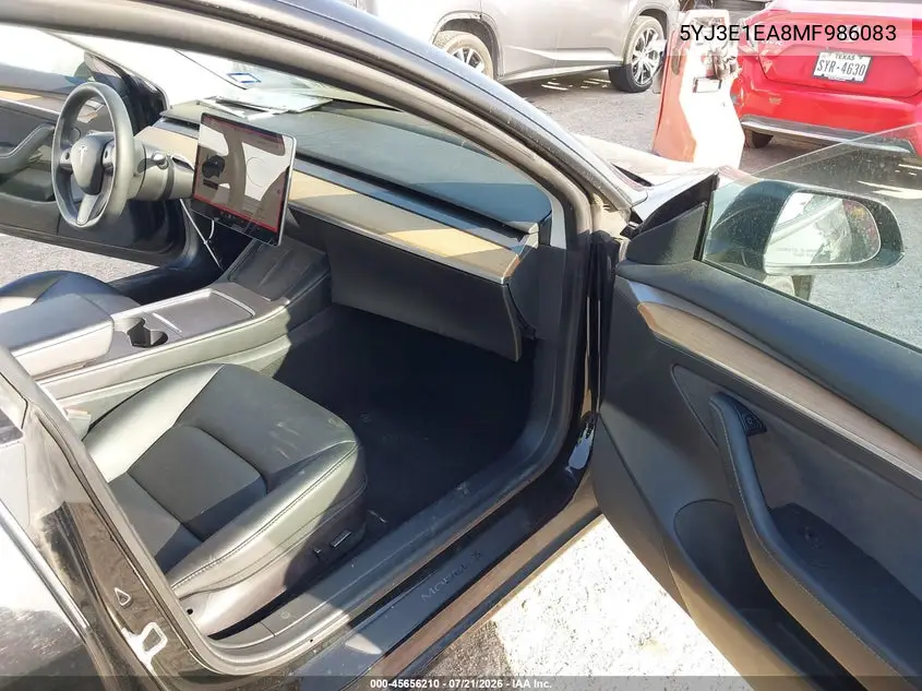 2021 Tesla Model 3 Standard Range Plus Rear-Wheel Drive VIN: 5YJ3E1EA8MF986083 Lot: 45656210