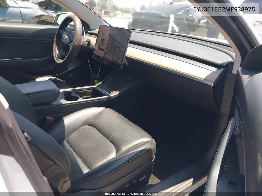 2021 Tesla Model 3 Long Range Dual Motor All-Wheel Drive VIN: 5YJ3E1EB2MF938975 Lot: 45674814