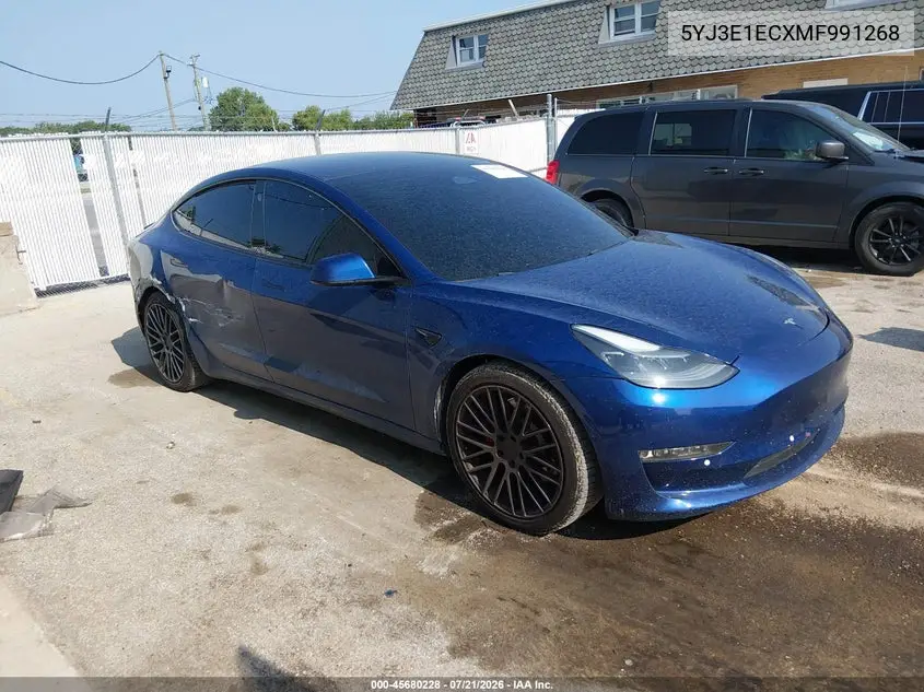 2021 Tesla Model 3 Performance Dual Motor All-Wheel Drive VIN: 5YJ3E1ECXMF991268 Lot: 45680228