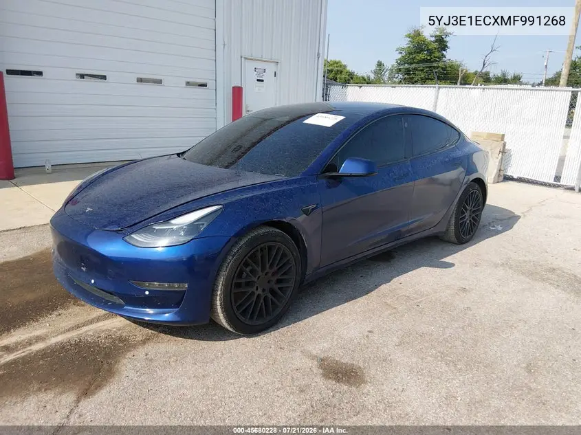 2021 Tesla Model 3 Performance Dual Motor All-Wheel Drive VIN: 5YJ3E1ECXMF991268 Lot: 45680228