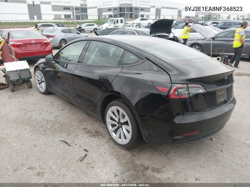 5YJ3E1EA8NF368523 2022 Tesla Model 3 Rear-Wheel Drive