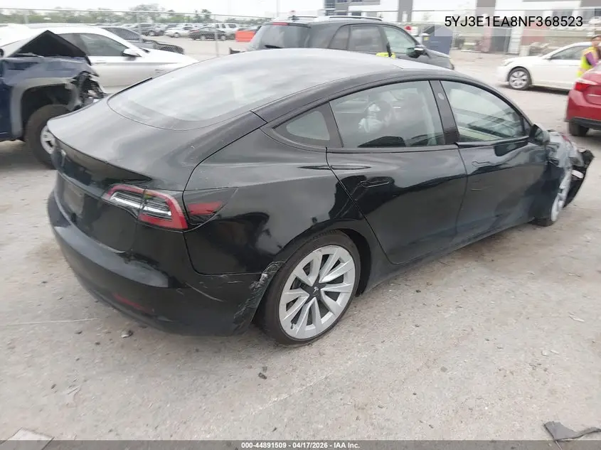 5YJ3E1EA8NF368523 2022 Tesla Model 3 Rear-Wheel Drive