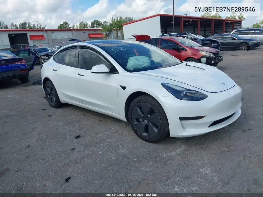 2022 Tesla Model 3 Long Range Dual Motor All-Wheel Drive VIN: 5YJ3E1EB7NF289546 Lot: 45132659
