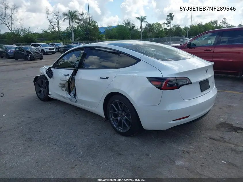 2022 Tesla Model 3 Long Range Dual Motor All-Wheel Drive VIN: 5YJ3E1EB7NF289546 Lot: 45132659