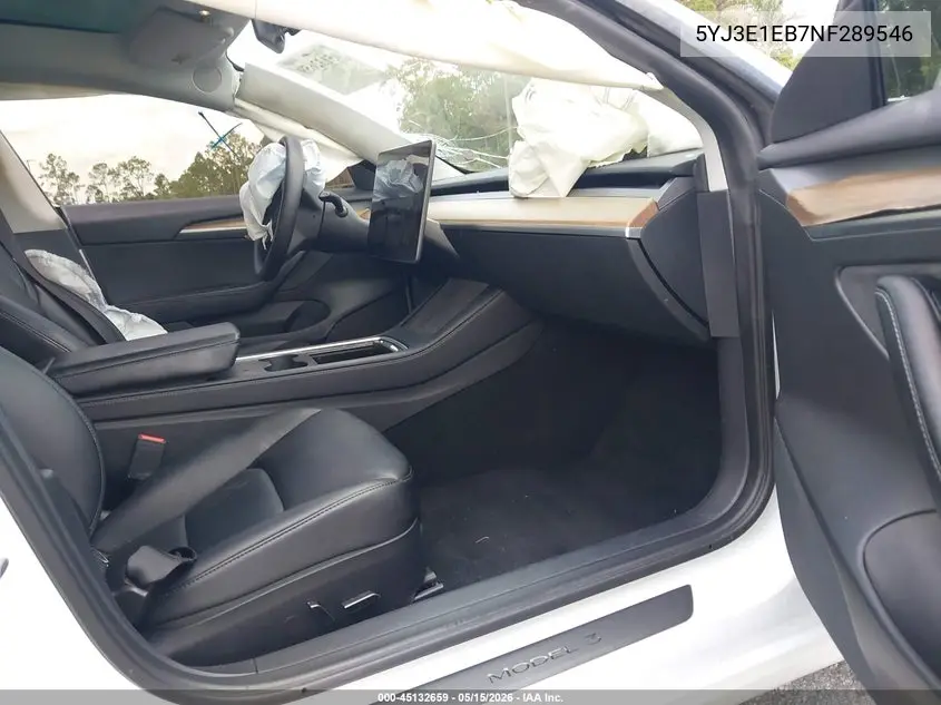 2022 Tesla Model 3 Long Range Dual Motor All-Wheel Drive VIN: 5YJ3E1EB7NF289546 Lot: 45132659