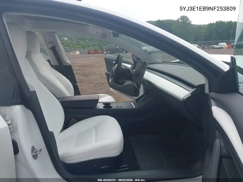 2022 Tesla Model 3 Long Range Dual Motor All-Wheel Drive VIN: 5YJ3E1EB9NF253809 Lot: 45350707
