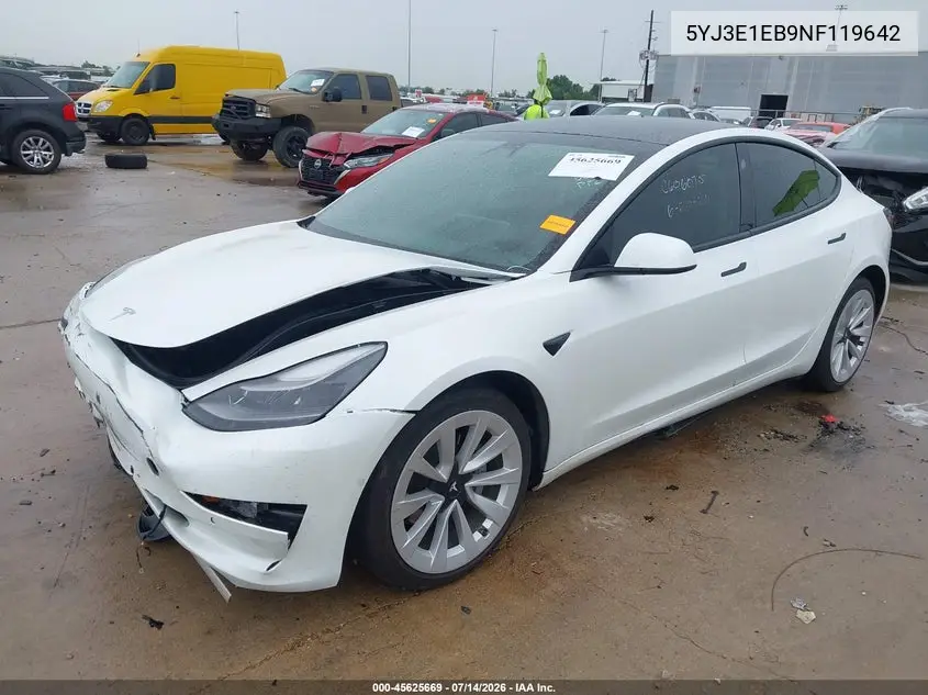 2022 Tesla Model 3 Long Range Dual Motor All-Wheel Drive VIN: 5YJ3E1EB9NF119642 Lot: 45625669