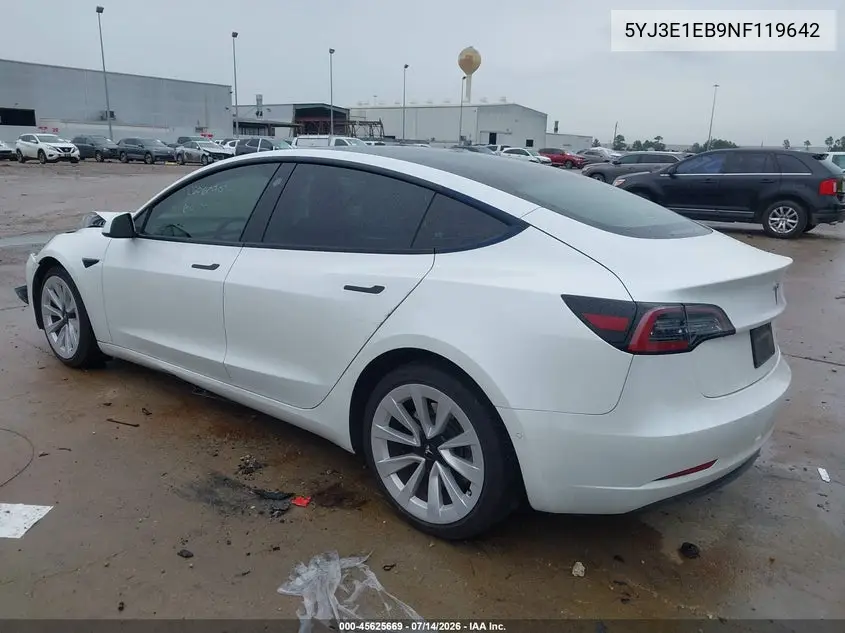 2022 Tesla Model 3 Long Range Dual Motor All-Wheel Drive VIN: 5YJ3E1EB9NF119642 Lot: 45625669