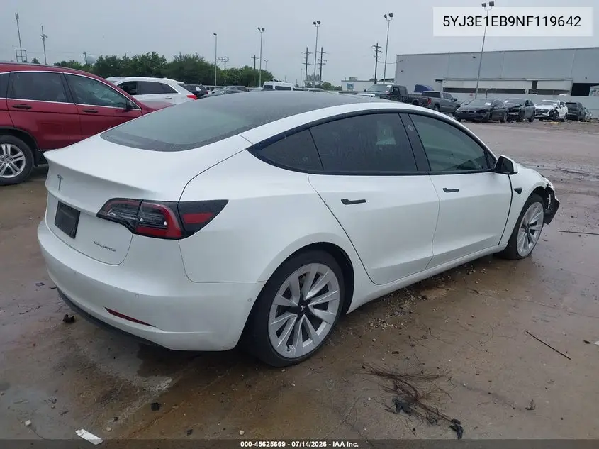 2022 Tesla Model 3 Long Range Dual Motor All-Wheel Drive VIN: 5YJ3E1EB9NF119642 Lot: 45625669