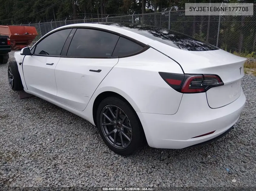 2022 Tesla Model 3 Long Range Dual Motor All-Wheel Drive VIN: 5YJ3E1EB6NF177708 Lot: 45675336
