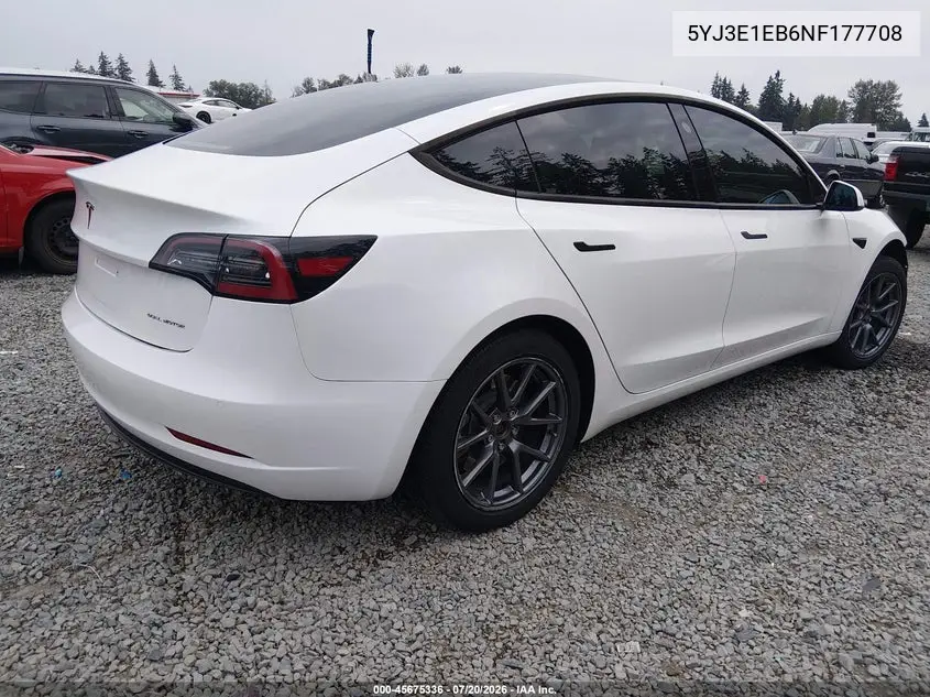 2022 Tesla Model 3 Long Range Dual Motor All-Wheel Drive VIN: 5YJ3E1EB6NF177708 Lot: 45675336