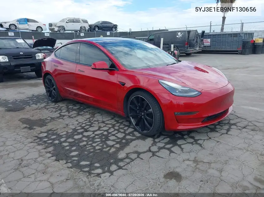2022 Tesla Model 3 Long Range Dual Motor All-Wheel Drive VIN: 5YJ3E1EB9NF130656 Lot: 45679044