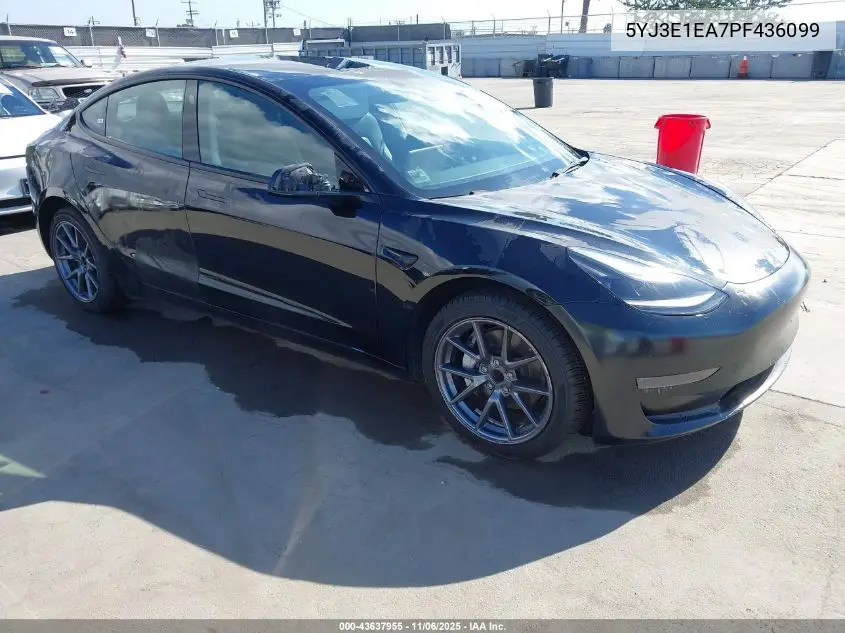 5YJ3E1EA7PF436099 2023 Tesla Model 3 Rear-Wheel Drive
