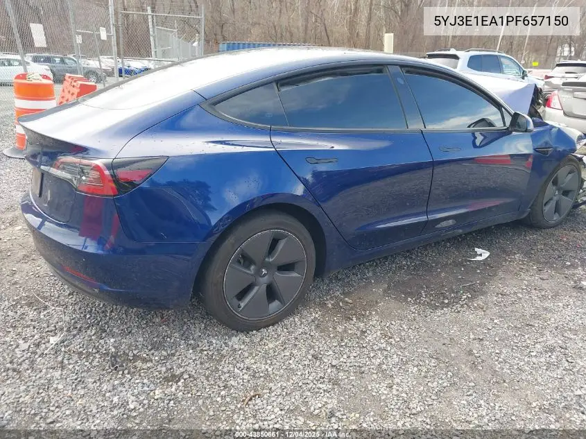 5YJ3E1EA1PF657150 2023 Tesla Model 3 Rear-Wheel Drive
