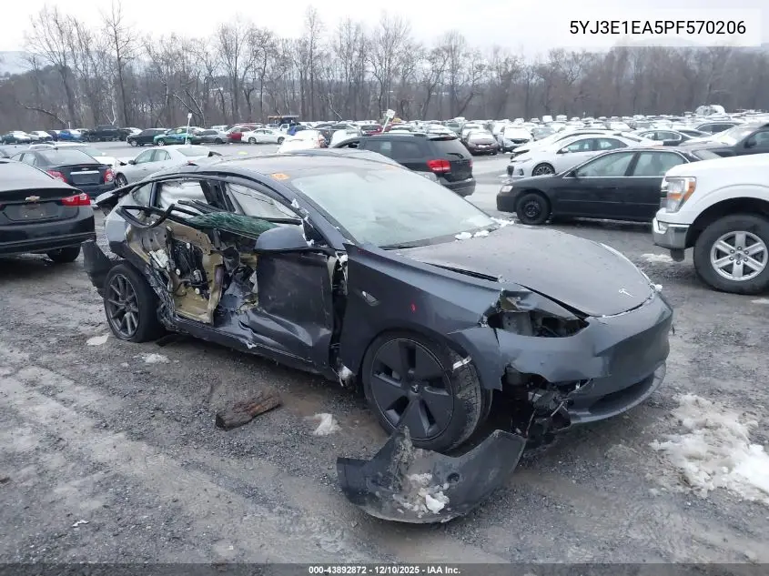 5YJ3E1EA5PF570206 2023 Tesla Model 3 Rear-Wheel Drive