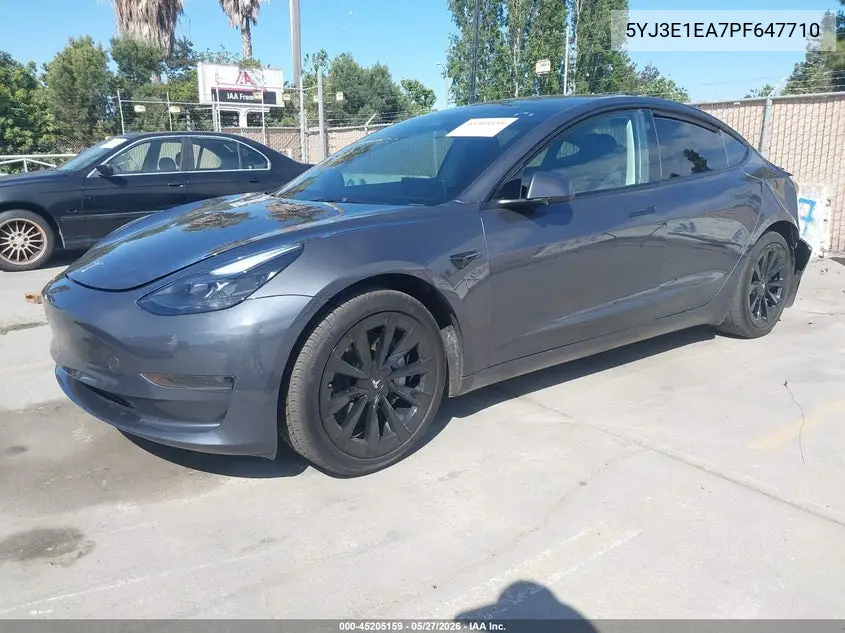5YJ3E1EA7PF647710 2023 Tesla Model 3 Rear-Wheel Drive