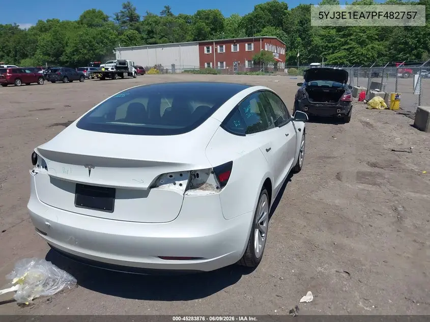 2023 Tesla Model 3 Rear-Wheel Drive VIN: 5YJ3E1EA7PF482757 Lot: 45283876