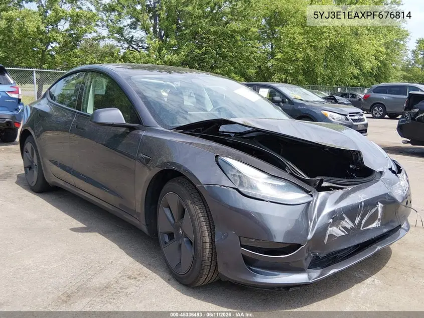 2023 Tesla Model 3 Rear-Wheel Drive VIN: 5YJ3E1EAXPF676814 Lot: 45336493