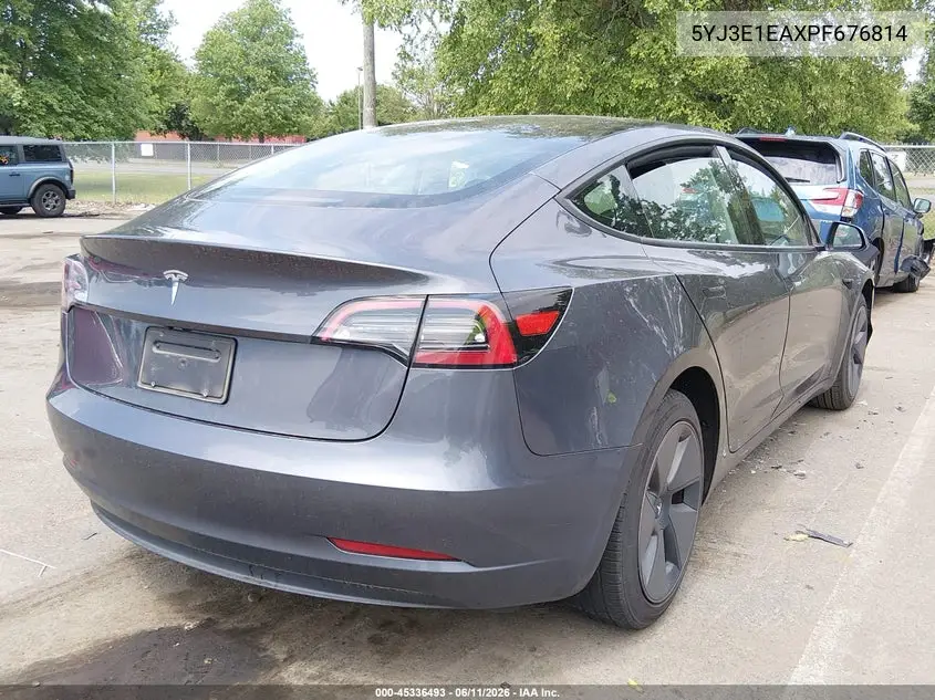2023 Tesla Model 3 Rear-Wheel Drive VIN: 5YJ3E1EAXPF676814 Lot: 45336493