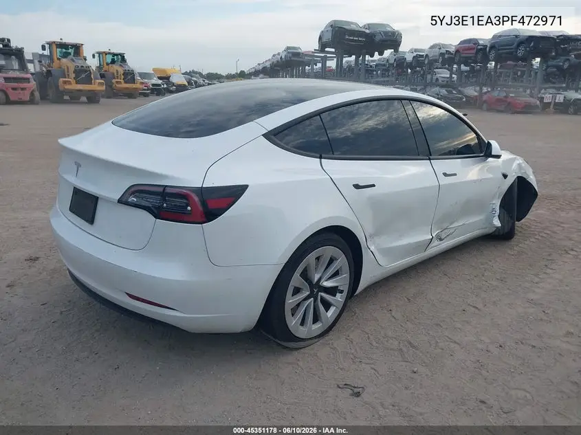 2023 Tesla Model 3 Rear-Wheel Drive VIN: 5YJ3E1EA3PF472971 Lot: 45351178
