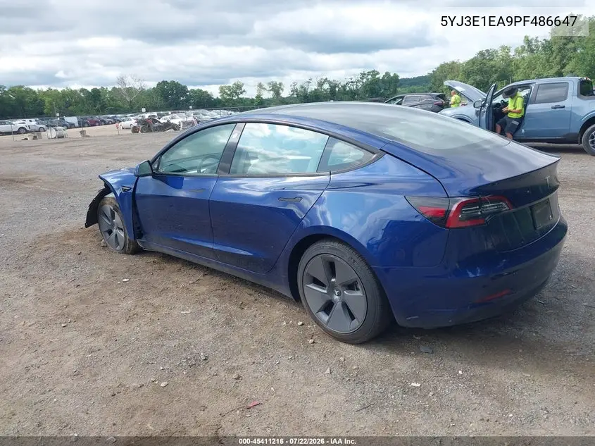 2023 Tesla Model 3 Rear-Wheel Drive VIN: 5YJ3E1EA9PF486647 Lot: 45411216