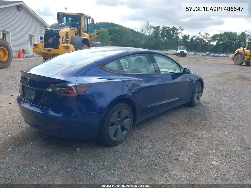2023 Tesla Model 3 Rear-Wheel Drive VIN: 5YJ3E1EA9PF486647 Lot: 45411216