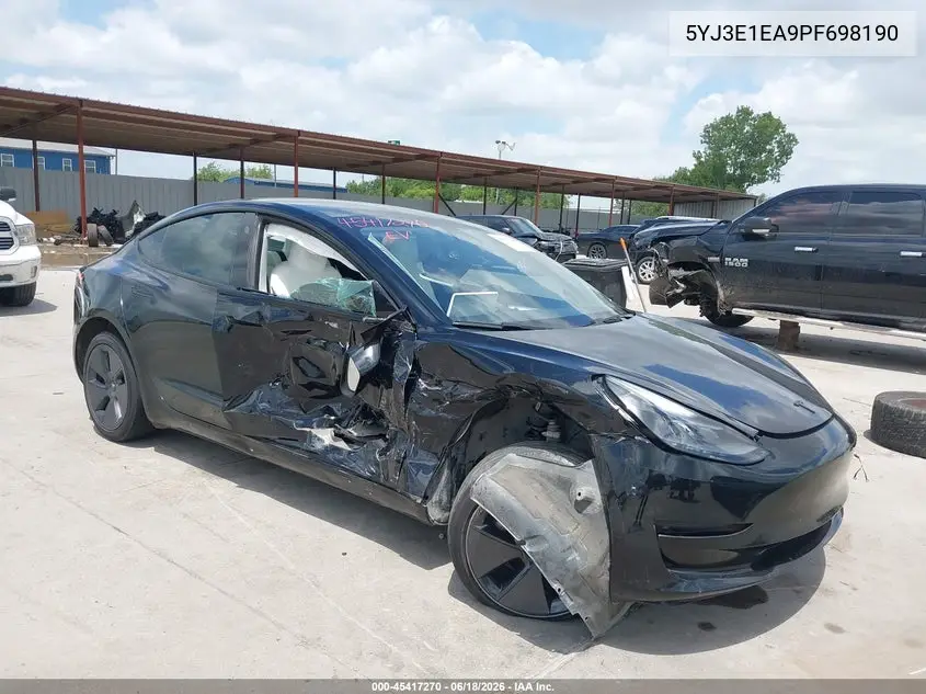2023 Tesla Model 3 Rear-Wheel Drive VIN: 5YJ3E1EA9PF698190 Lot: 45417270