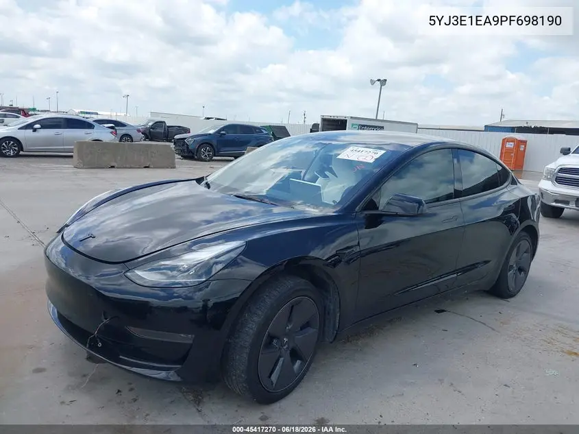 2023 Tesla Model 3 Rear-Wheel Drive VIN: 5YJ3E1EA9PF698190 Lot: 45417270