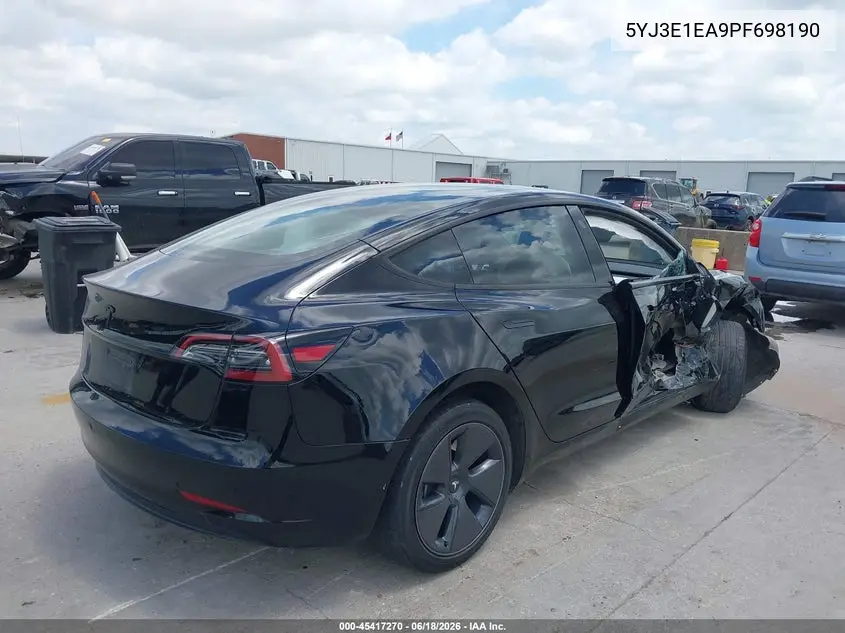 2023 Tesla Model 3 Rear-Wheel Drive VIN: 5YJ3E1EA9PF698190 Lot: 45417270