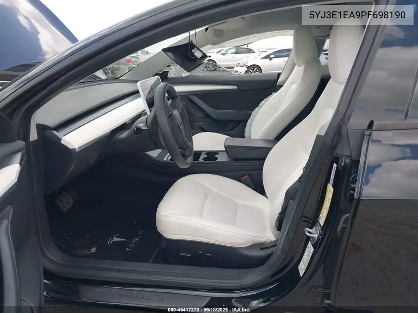 2023 Tesla Model 3 Rear-Wheel Drive VIN: 5YJ3E1EA9PF698190 Lot: 45417270