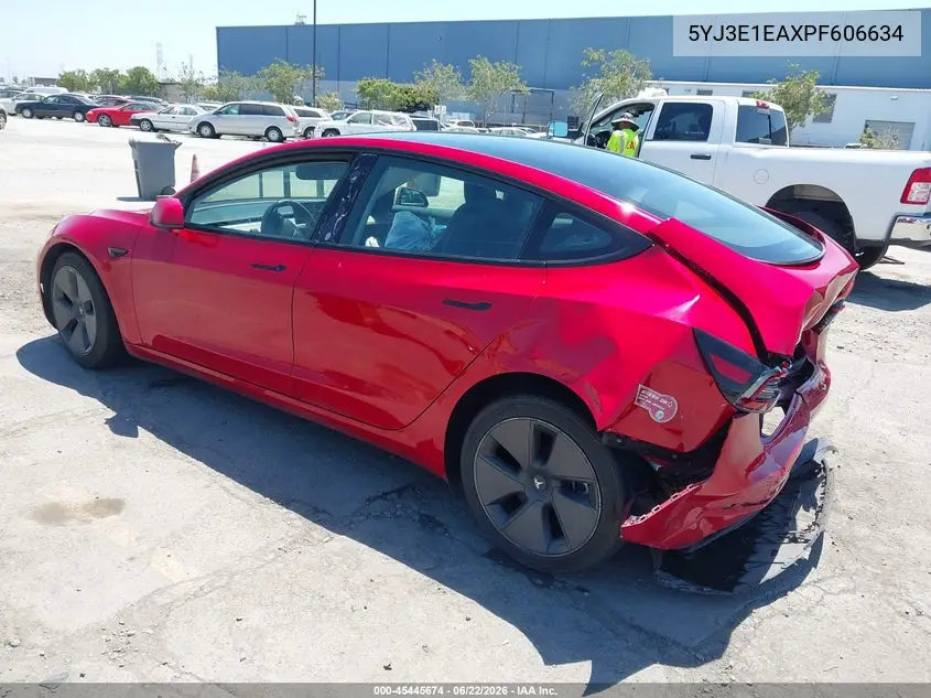 2023 Tesla Model 3 Rear-Wheel Drive VIN: 5YJ3E1EAXPF606634 Lot: 45445674
