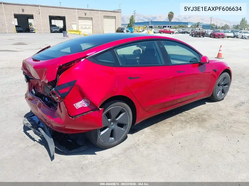 2023 Tesla Model 3 Rear-Wheel Drive VIN: 5YJ3E1EAXPF606634 Lot: 45445674