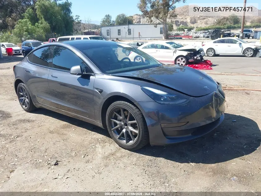 2023 Tesla Model 3 Rear-Wheel Drive VIN: 5YJ3E1EA7PF457471 Lot: 45552807