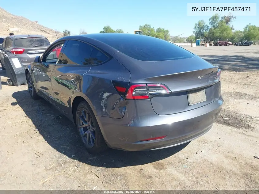 2023 Tesla Model 3 Rear-Wheel Drive VIN: 5YJ3E1EA7PF457471 Lot: 45552807