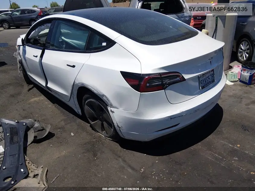 2023 Tesla Model 3 Rear-Wheel Drive VIN: 5YJ3E1EA5PF662836 Lot: 45557748