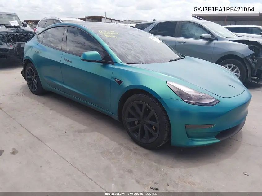2023 Tesla Model 3 Rear-Wheel Drive VIN: 5YJ3E1EA1PF421064 Lot: 45595271