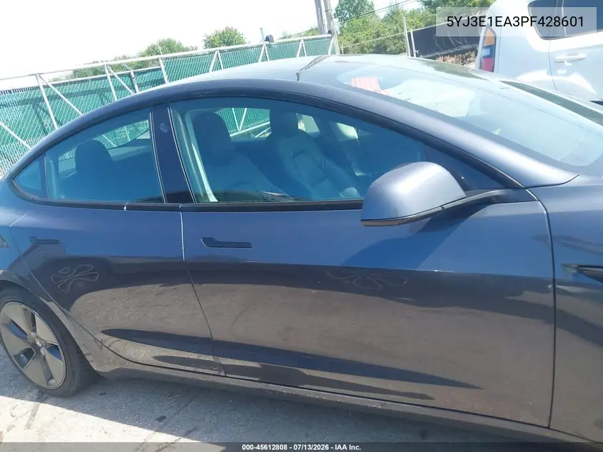 2023 Tesla Model 3 Rear-Wheel Drive VIN: 5YJ3E1EA3PF428601 Lot: 45612808