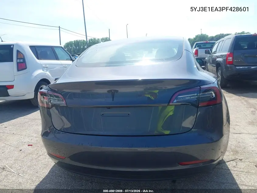 2023 Tesla Model 3 Rear-Wheel Drive VIN: 5YJ3E1EA3PF428601 Lot: 45612808