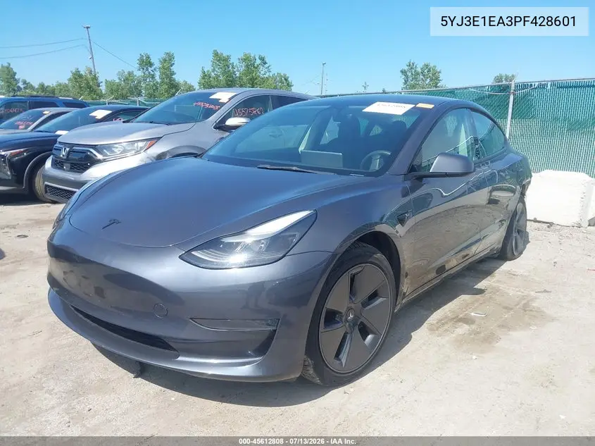 2023 Tesla Model 3 Rear-Wheel Drive VIN: 5YJ3E1EA3PF428601 Lot: 45612808