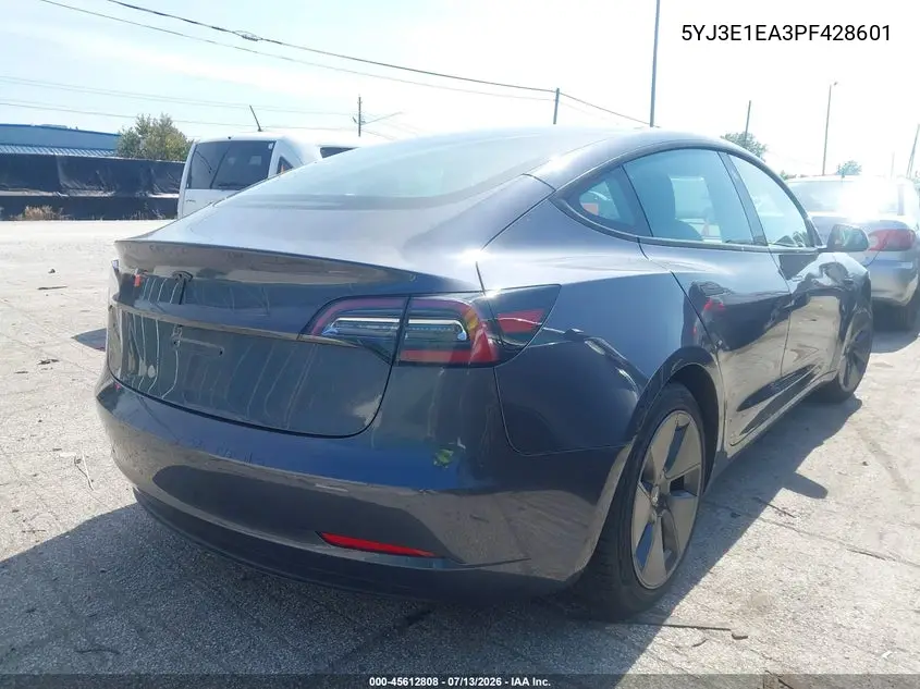 2023 Tesla Model 3 Rear-Wheel Drive VIN: 5YJ3E1EA3PF428601 Lot: 45612808