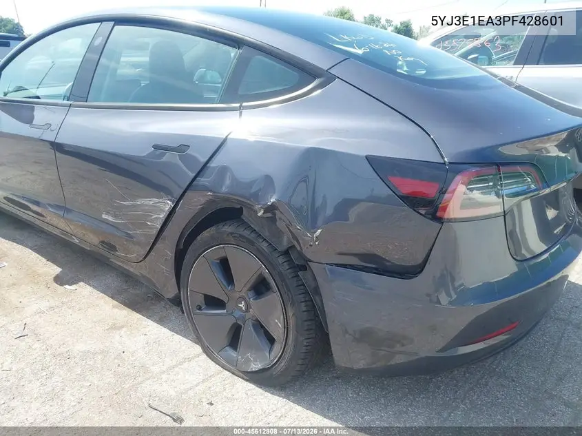 2023 Tesla Model 3 Rear-Wheel Drive VIN: 5YJ3E1EA3PF428601 Lot: 45612808