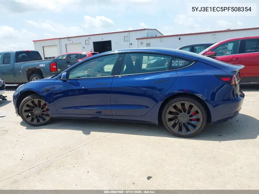 2023 Tesla Model 3 Performance Dual Motor All-Wheel Drive VIN: 5YJ3E1EC5PF508354 Lot: 45667869