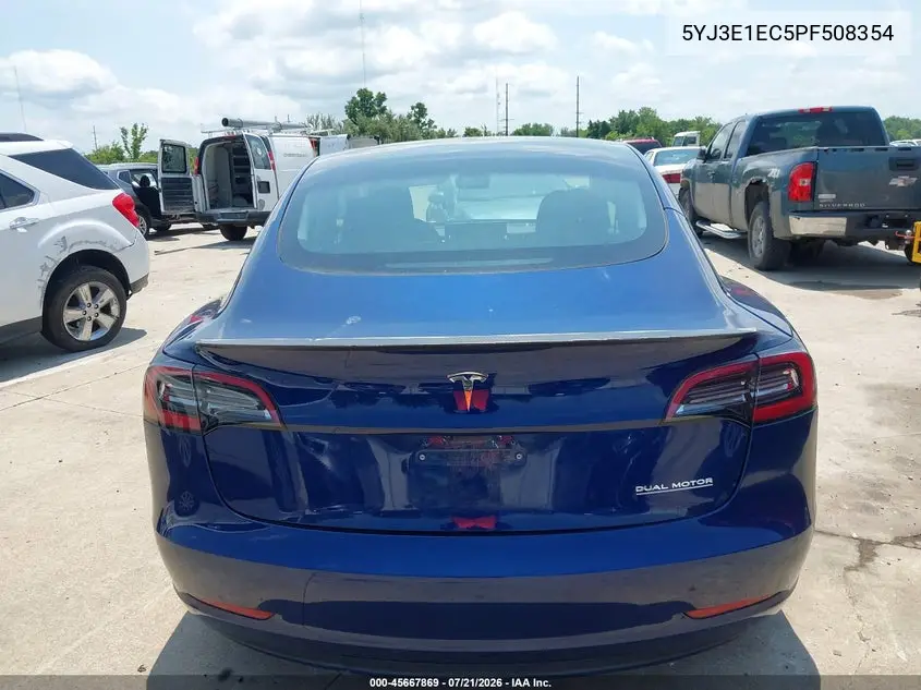 2023 Tesla Model 3 Performance Dual Motor All-Wheel Drive VIN: 5YJ3E1EC5PF508354 Lot: 45667869