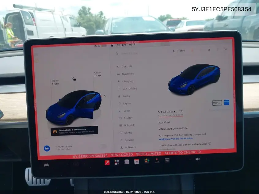 2023 Tesla Model 3 Performance Dual Motor All-Wheel Drive VIN: 5YJ3E1EC5PF508354 Lot: 45667869