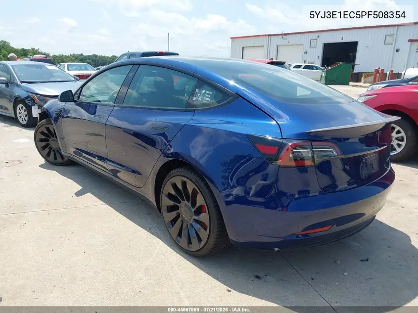 2023 Tesla Model 3 Performance Dual Motor All-Wheel Drive VIN: 5YJ3E1EC5PF508354 Lot: 45667869