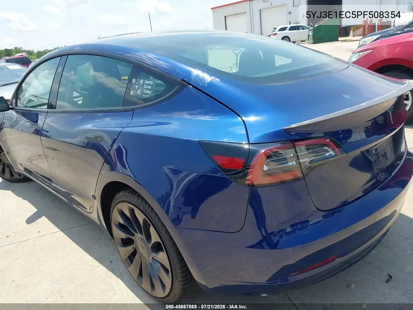 2023 Tesla Model 3 Performance Dual Motor All-Wheel Drive VIN: 5YJ3E1EC5PF508354 Lot: 45667869