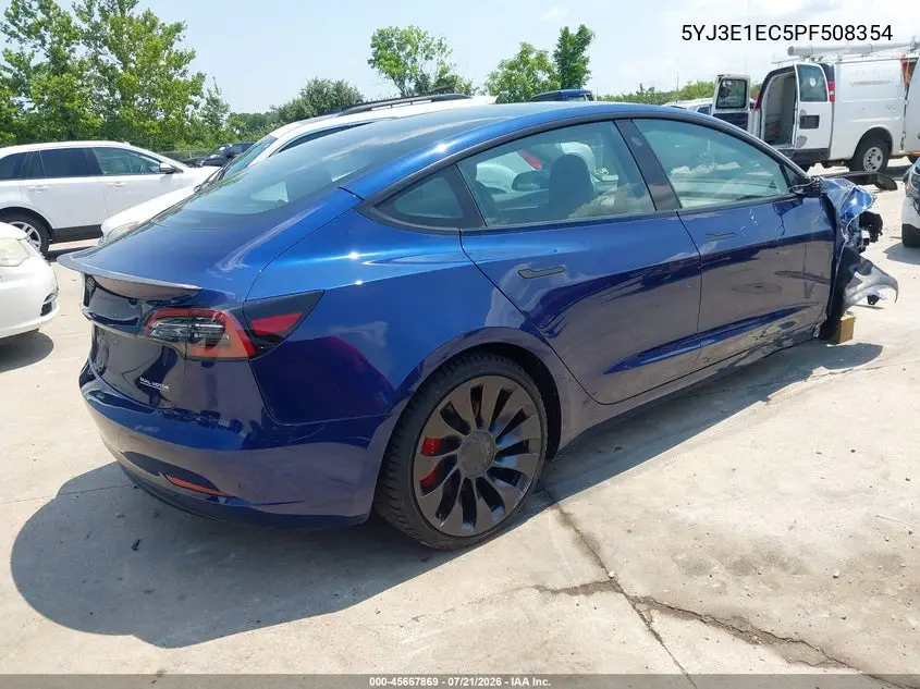 2023 Tesla Model 3 Performance Dual Motor All-Wheel Drive VIN: 5YJ3E1EC5PF508354 Lot: 45667869