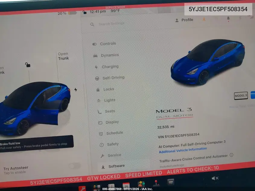 2023 Tesla Model 3 Performance Dual Motor All-Wheel Drive VIN: 5YJ3E1EC5PF508354 Lot: 45667869