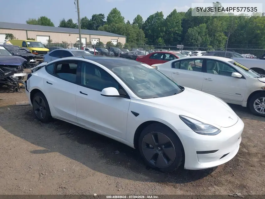2023 Tesla Model 3 Rear-Wheel Drive VIN: 5YJ3E1EA4PF577535 Lot: 45668636