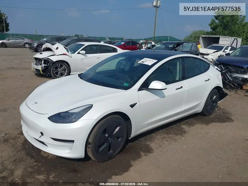 2023 Tesla Model 3 Rear-Wheel Drive VIN: 5YJ3E1EA4PF577535 Lot: 45668636
